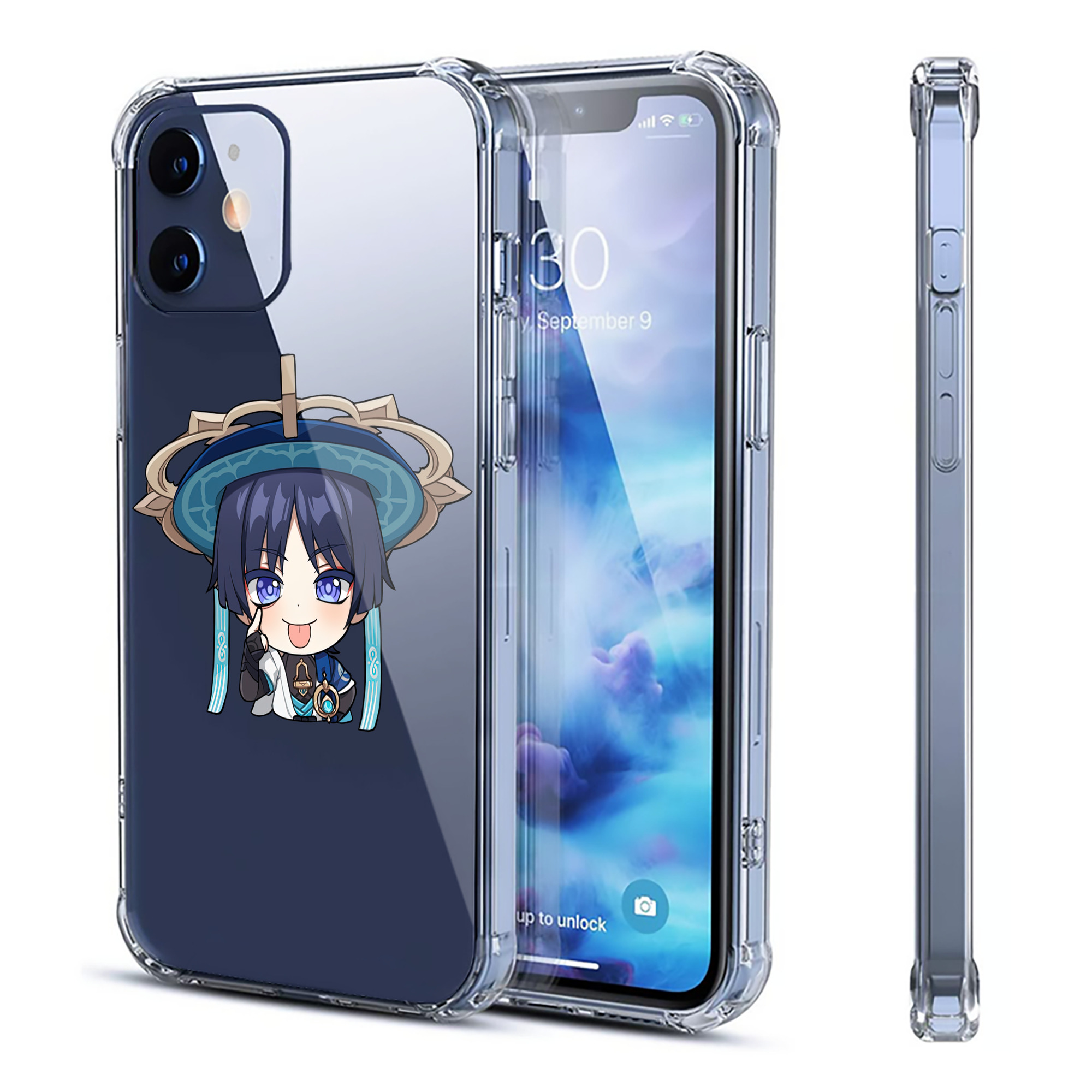 げんし神 さんペい genshin Sanpei 【iPhone 12シリーズ対応】透明スマホケース（クリアソフトケース）